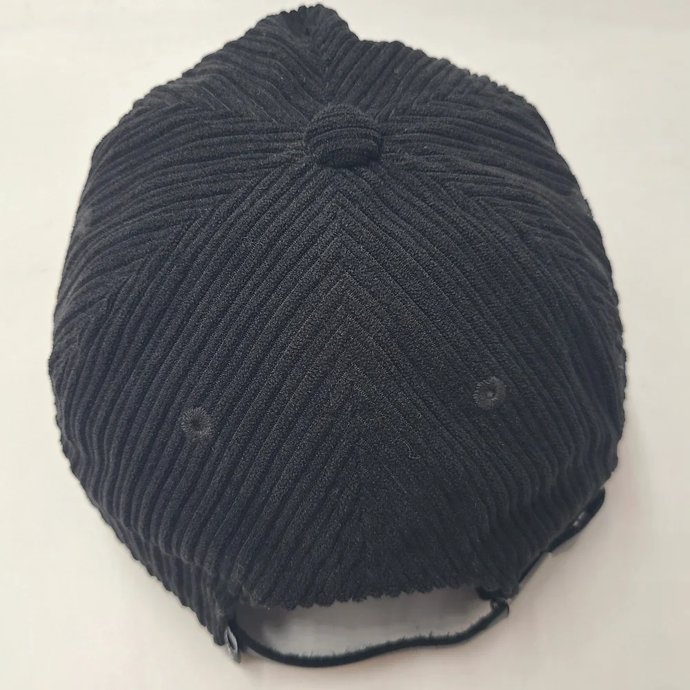 Flylow Gear Hat Strapback Black White Corduroy Patch Logo Ski Outdoors Snow Men